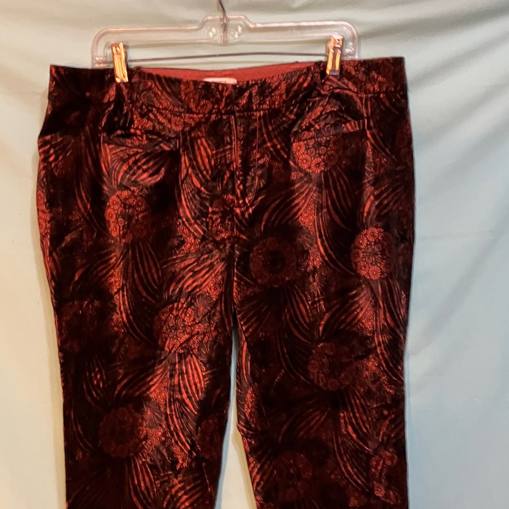Women’s Rust Patterned velveteen Pants